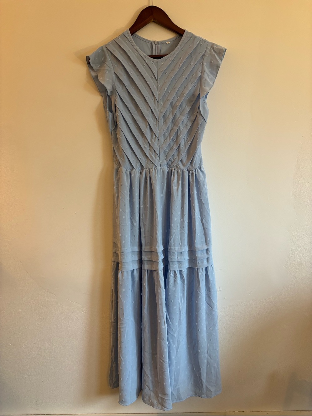Light Blue Pleated Maxi Dress - Classic Women's Dress